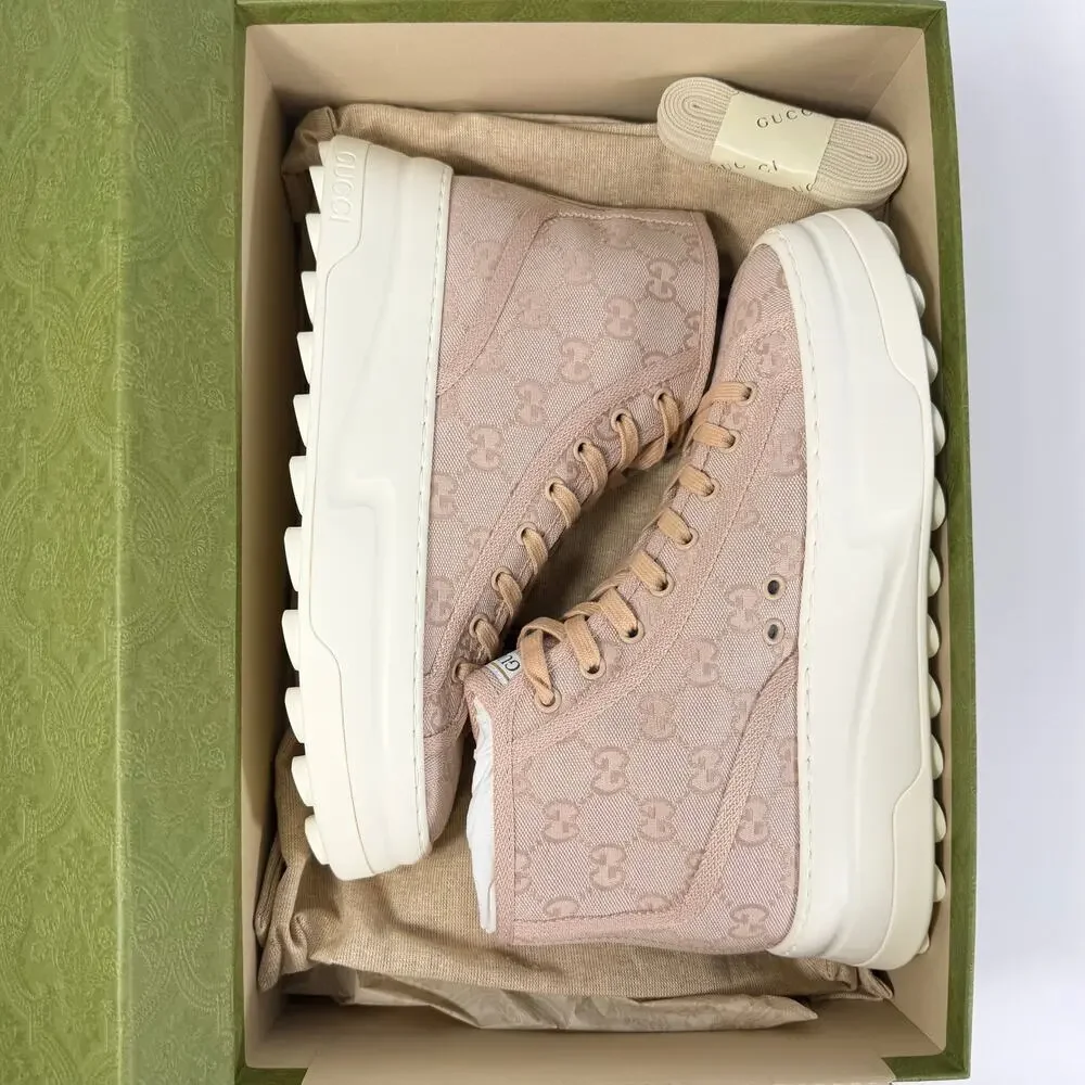 Gucci Canvas GG Supreme High Top Sneaker - Women’s 9.5 - Picture 2 of 8